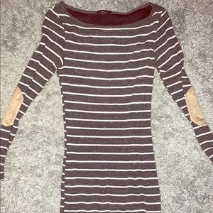Dark grey striped bodycon dress